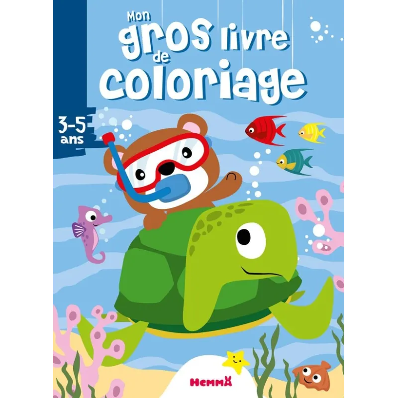Mon gros livre de coloriage : ourson-tortue : 3/5 ans - Collectif - Hemma - Papeterie / Coloriage - ravate.com librairie reunion