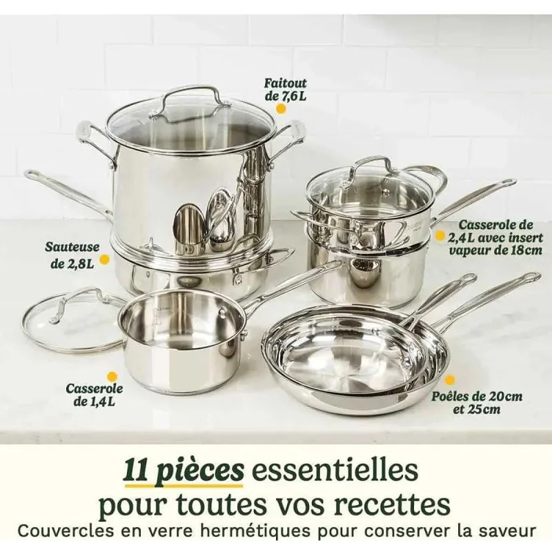 Batterie de cuisine 11 pièces Chef's Classic - CUISINART - 7711G