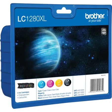 Pack XL 4 Cartouches d'encre Brother LC1280XL CMJN – BROTHER – BRO_LC1280XLVALBP