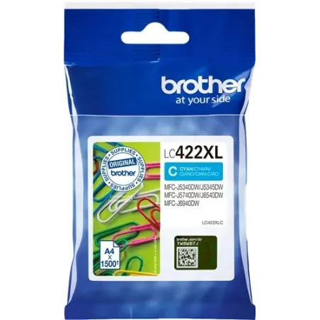 Cartouche d'encre Brother LC422XL Cyan Grande Capacité – BROTHER – BRO_LC422XLC