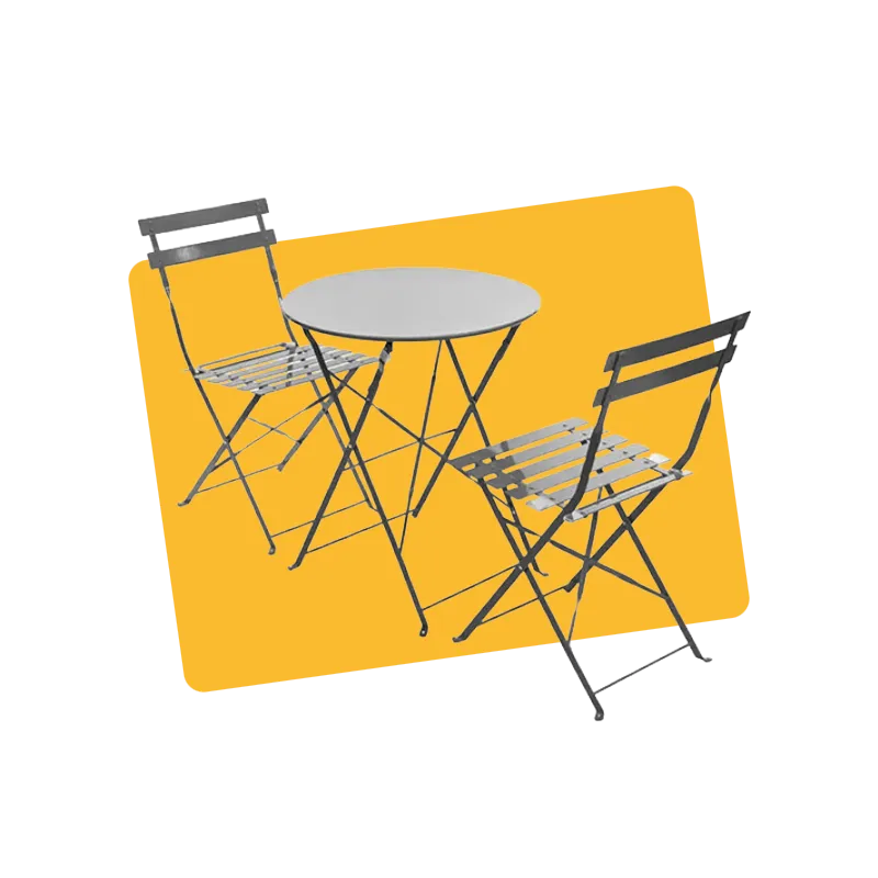 Set table et chaises de jardin pliantes Camargue Anthracite - HESPERIDE