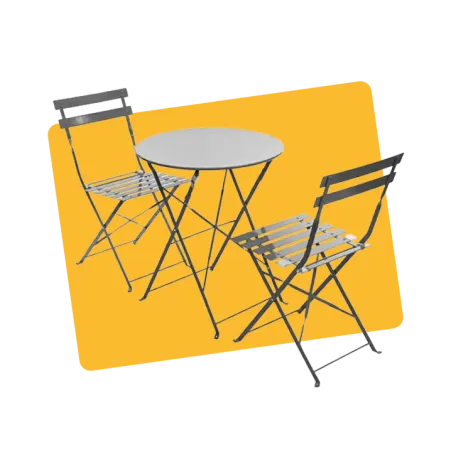 Set table et chaises de jardin pliantes Camargue Anthracite - HESPERIDE
