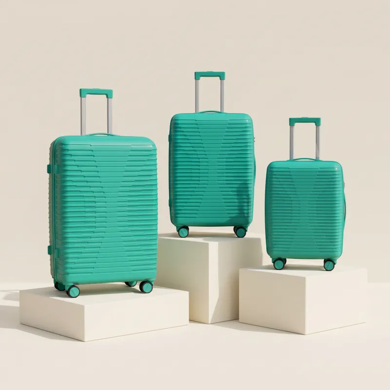 Lot de 3 valises vert en polypropylene