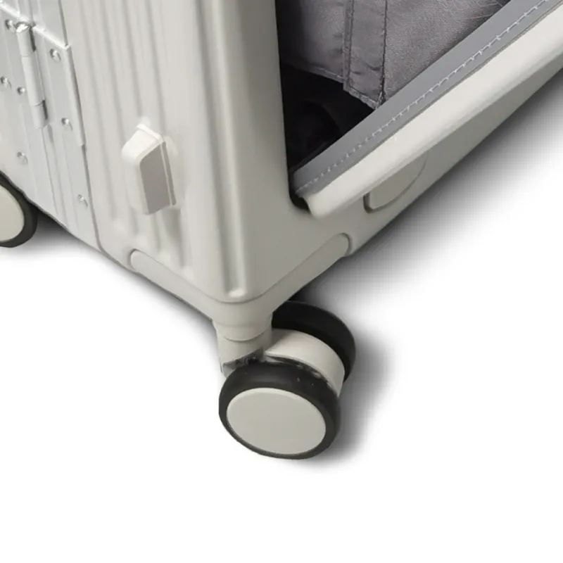 Lot de 3 valises beige en polycarbone, port USB et support bouteille, serrure TSA