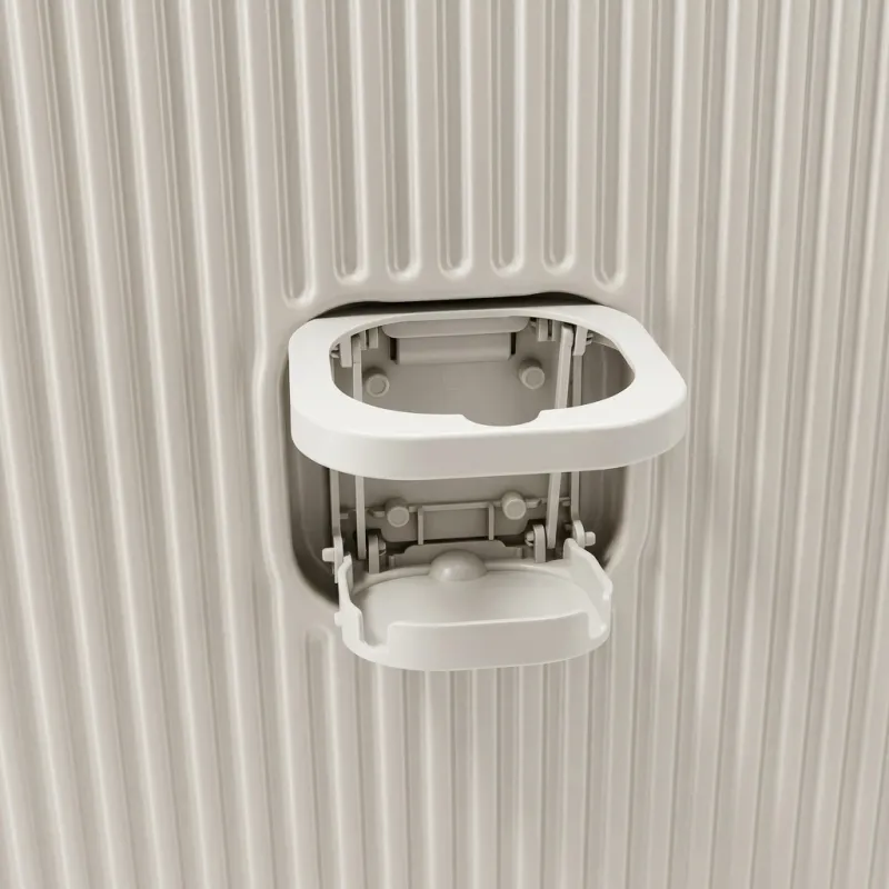 Lot de 3 valises beige en polycarbone, port USB et support bouteille, serrure TSA