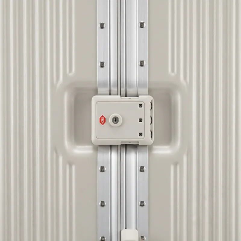 Lot de 3 valises beige en polycarbone, port USB et support bouteille, serrure TSA
