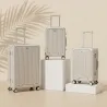 Lot de 3 valises beige en polycarbone, port USB et support bouteille, serrure TSA