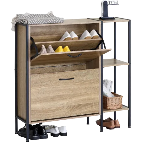 MEUBLE A CHAUSSURES AVEC ETAGERE DE COTE