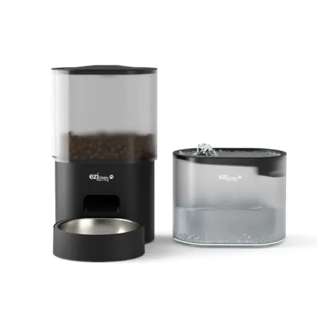 Distributeur de croquettes et fontaine à eau connectés pour chat et petit chien EZIclean® Nutribot Connect C4