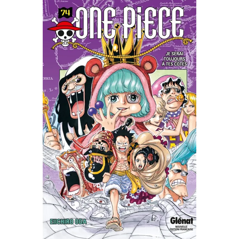 One Piece - édition originale Tome 74 : je serai toujours à tes côtés - Eiichiro Oda - Glénat - Poche - ravate.com librairie reu