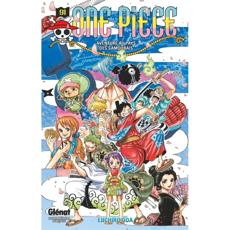 One Piece - édition originale Tome 91 : aventure au pays des samouraïs - Eiichiro Oda - Glénat - Poche - ravate.com librairie re
