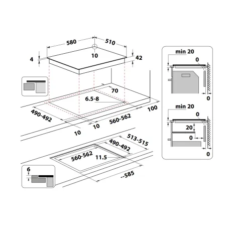 Plaque de cuisson INDESIT RI360C , 3 foyers, table vitrocéramique / électrique