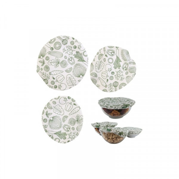 Couvercle en tissu reutilisable x3 Blanc - COOK CONCEPT - KB6041RD
