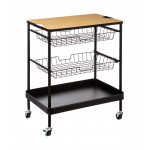 Desserte de cuisine roulante avec planche amovible 79cm Naturel - 5FIVE SIMPLY SMART - 169203