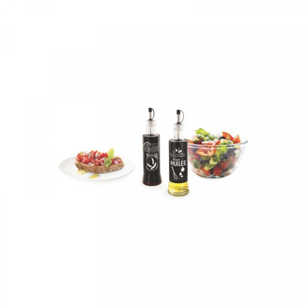 Bouteille d’Huile/Vinaigre en Verre et Acier