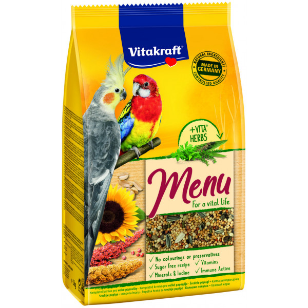 ALIMENT MENU HONEY GRANDES PERRUCHES 1KG OISEAU VITAKRAFT