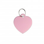 ALUMINIUM COEUR LARGE ROSE TAILLE L - CHIEN et CHAT TAGGEE