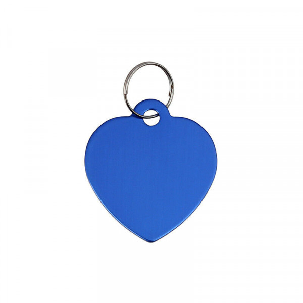 ALUMINIUM COEUR MEDIUM BLEU TAILLE M - CHIEN et CHAT TAGGEE