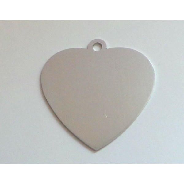 ALUMINIUM COEUR MEDIUM GRIS CLAIR T.M - CHIEN et CHAT TAGGEE