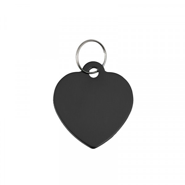 ALUMINIUM COEUR MEDIUM GRIS FONCE TAILLE M - CHIEN et CHAT TAGGEE
