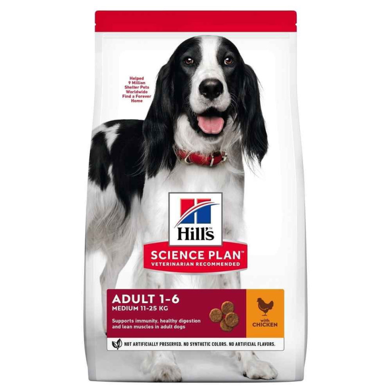 Croquettes chien adulte Medium Poulet 2,5kg - HILL'S