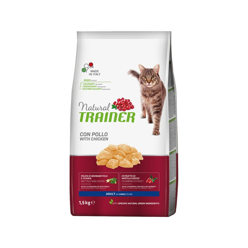 Croquettes Chat Adulte Poulet 1.5Kg - NATURAL TRAINER