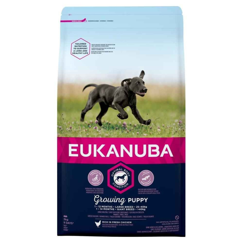 Croquette chiot grande race poulet 3kg - Eukanuba