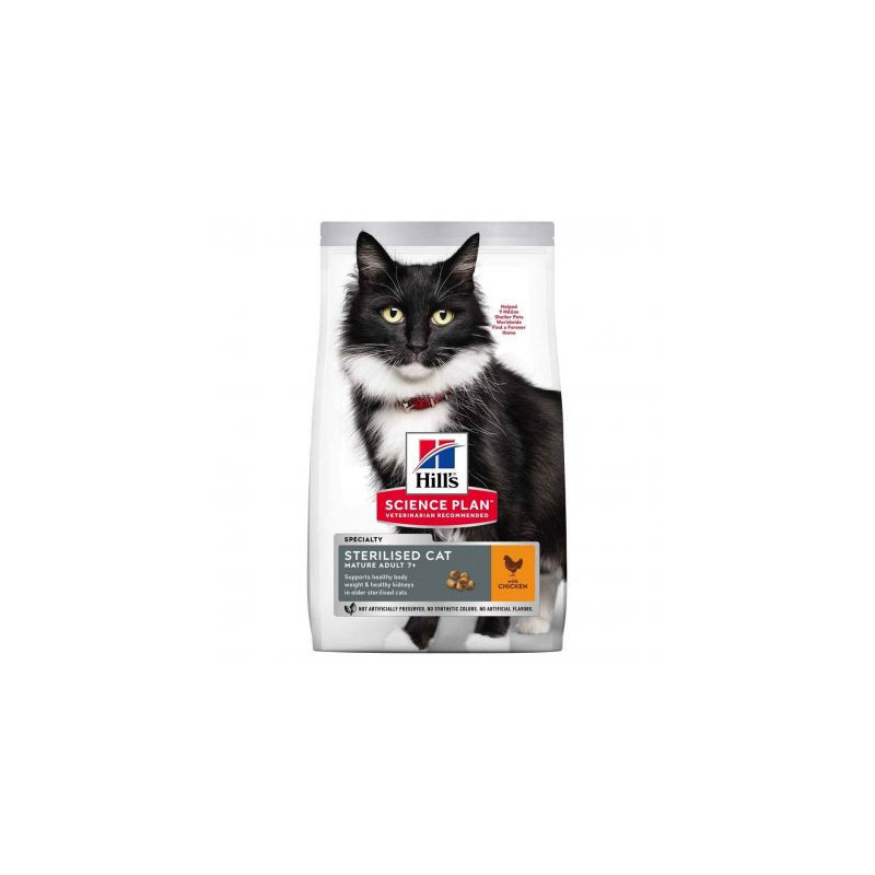 Croquettes Chat Stérilisé Adulte/Sénior Poulet 1,5kg - HILL'S - HSFMS300