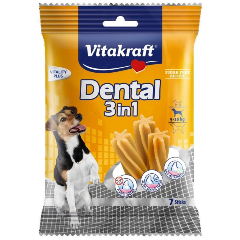 Friandise Dental 3en1 pour chien petite race 120 g (x7) - VITAKRAFT - VFCDS176