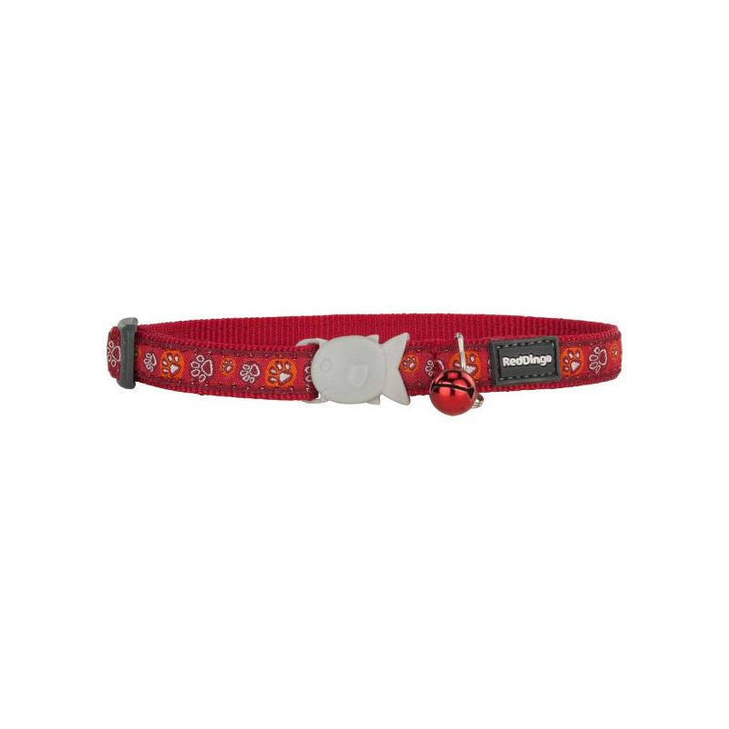 Collier Chat Paw Impression Rouge 12 mm RED DINGO