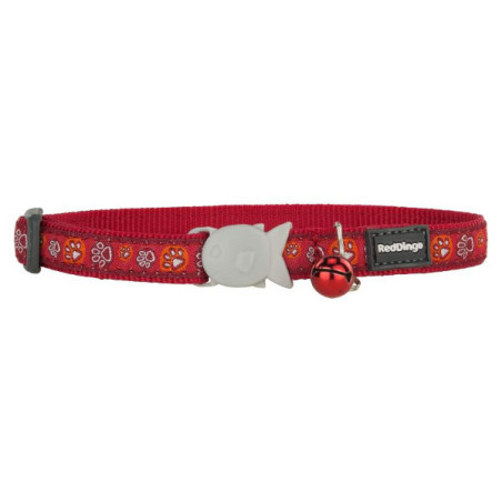 Collier Chat Paw Impression Rouge 12 mm RED DINGO