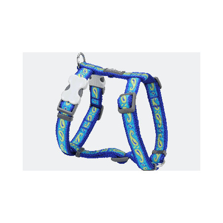 Harnais Chien Bleu Paisley avec Vert S 15 mm RED DINGO