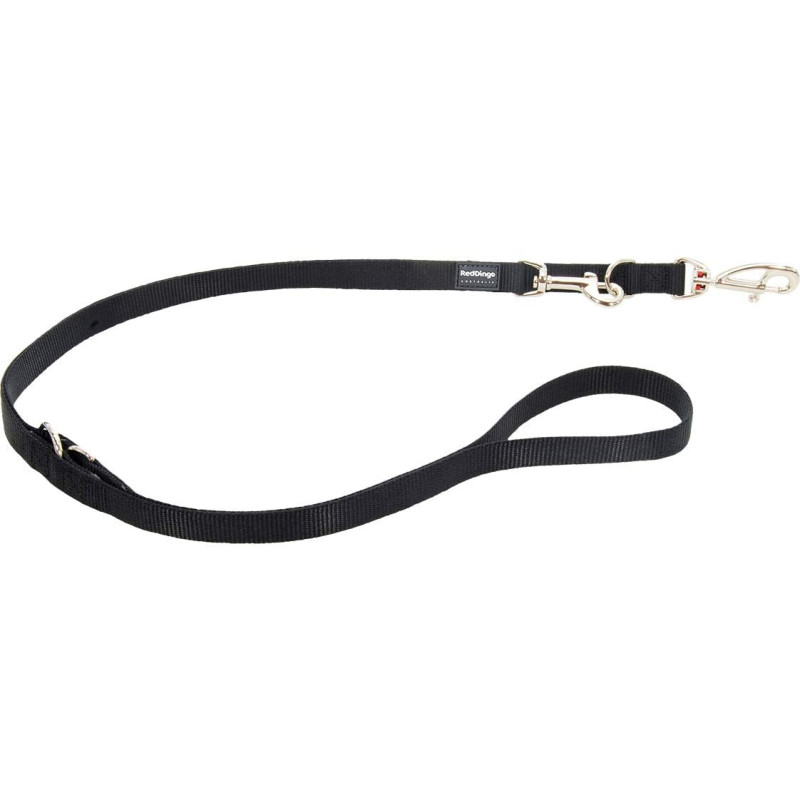 Laisse chien Medium Multiposition Unie Noire 20 mm Red Dingo