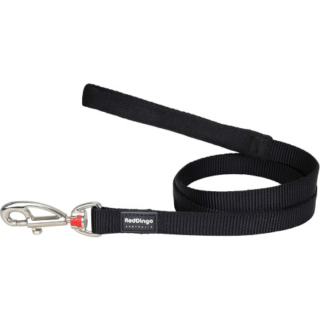 Laisse large uni chien noir RED DINGO
