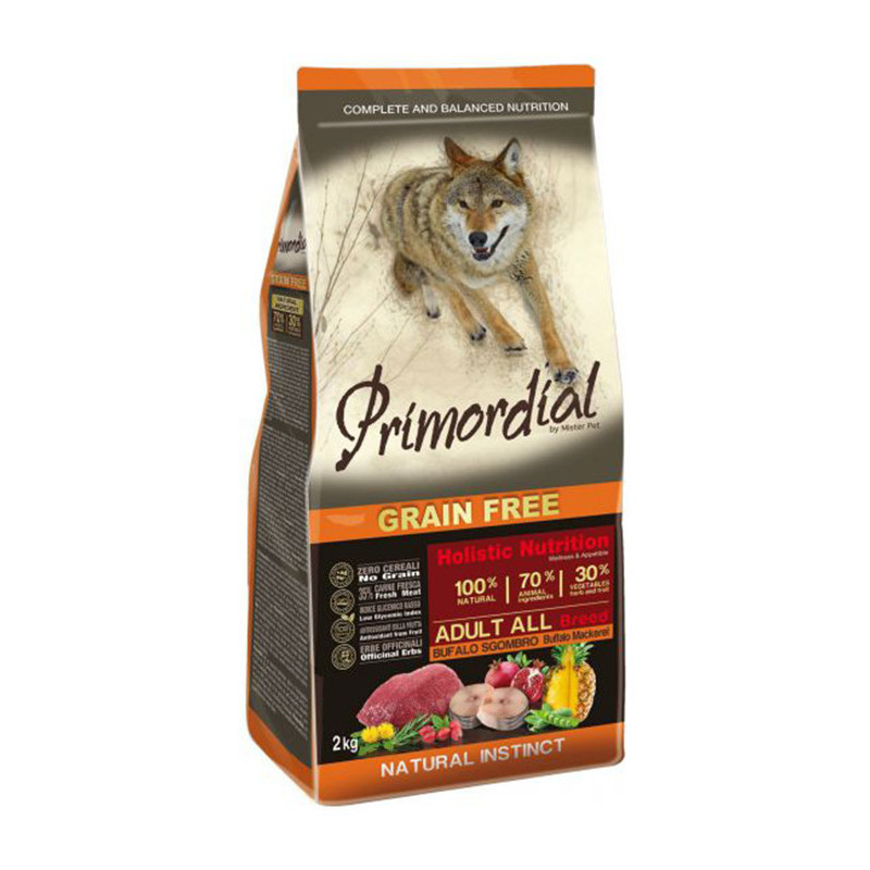 Croquettes Chien Adulte Buffle Maquereau 12 kg - PRIMORDIAL