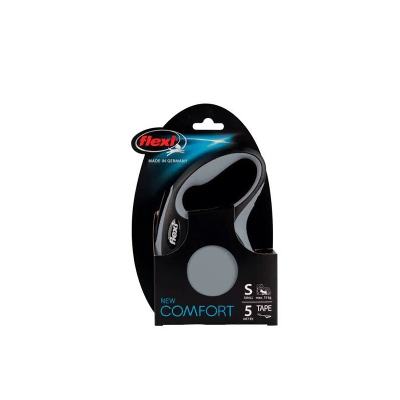 Laisse pour chien new comfort sangle M gris 5m FLEXI