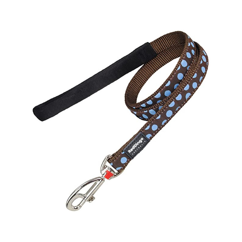 Laisse confort marron pois bleu CHIEN RED DINGO