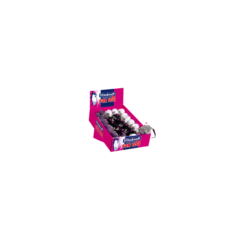 Souris jouet en cuir avec sonnerie pour chats VITAKRAFT
