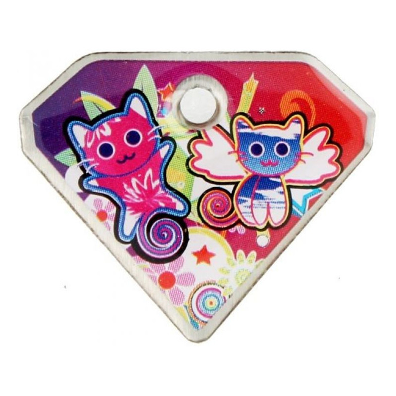MEDAILLON IMPRIME DIAMANT TAILLE S CHIEN et CHAT TAGGEE