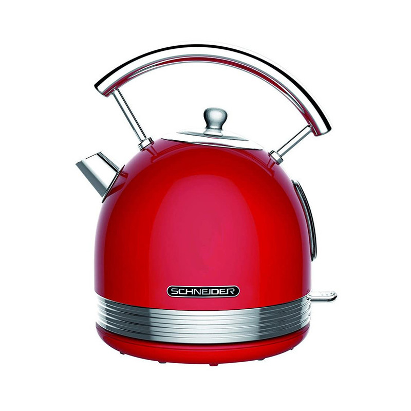 Bouilloire vintage 1,7 l sans fil rouge SCHNEIDER - SCKE17R