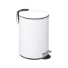 Poubelle à pédale Softclose 3L en métal blanc - 5FIVE