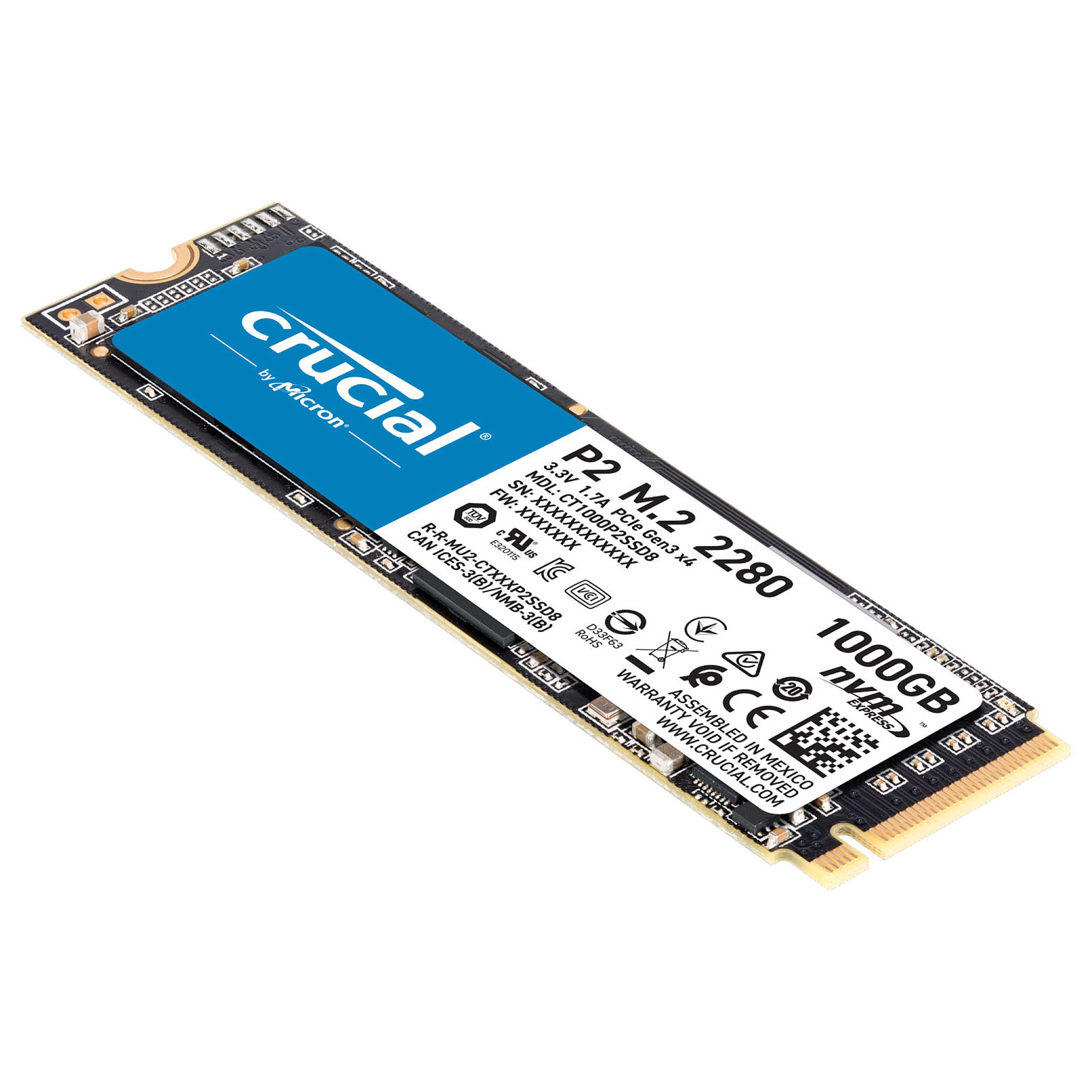 Disque Dur SSD M2 NVME P2 1 To CRUCIAL - HDSSDCRUCIAL1T 