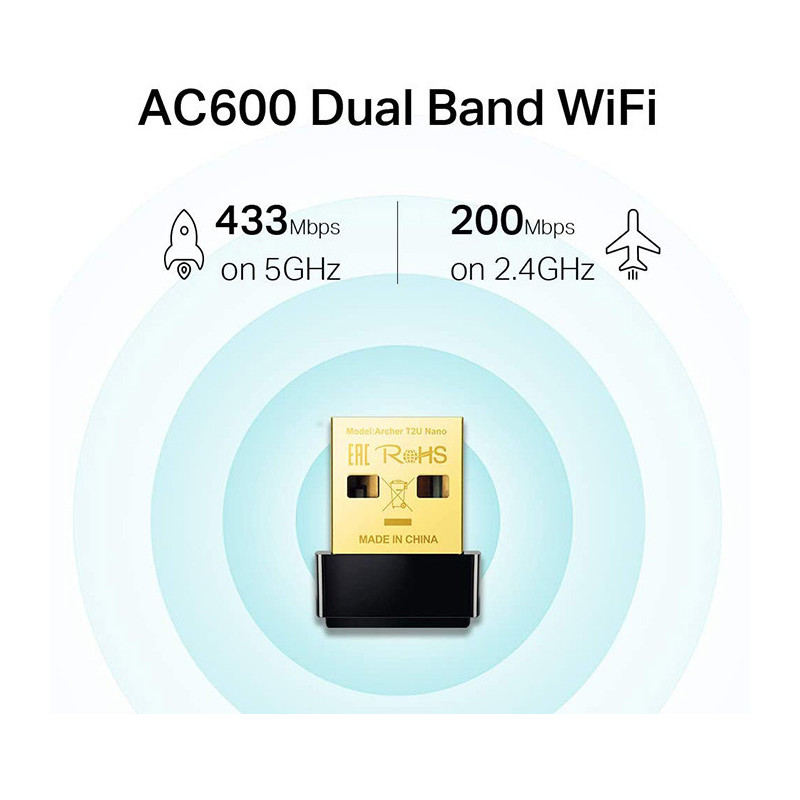 Clé WiFi AC 600 Mbps Archer T2U Nano TP-LINK - TPLINKARCHERT2UN