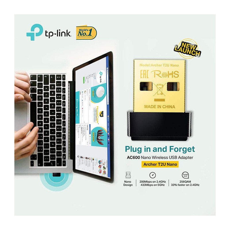 Clé WiFi AC 600 Mbps Archer T2U Nano TP-LINK - TPLINKARCHERT2UN