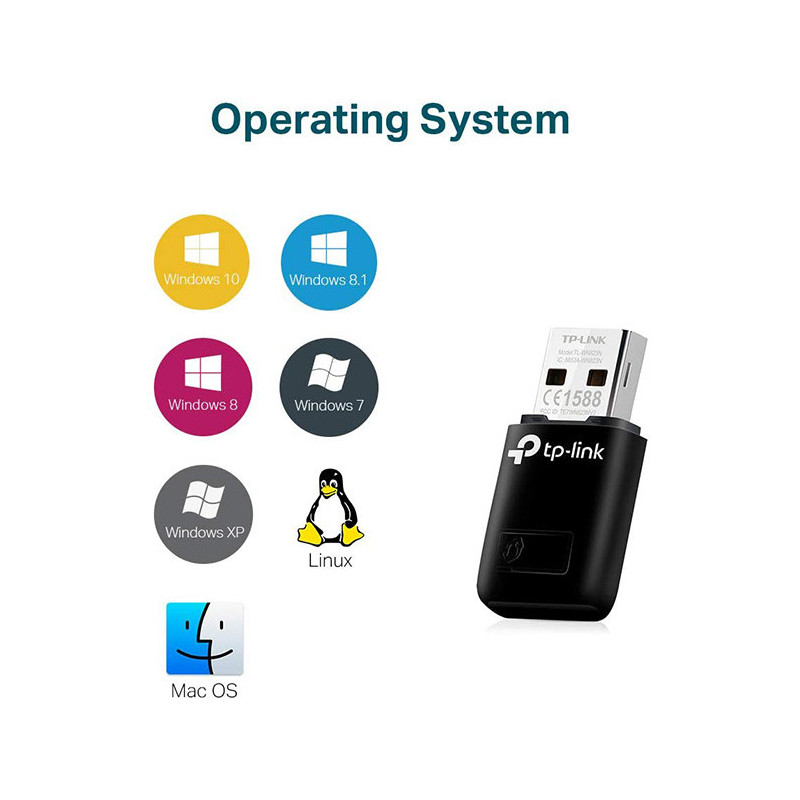 Clé WiFi USB N300 Mbps TL-WN823N Noir TP-LINK - TPLINKWN823N