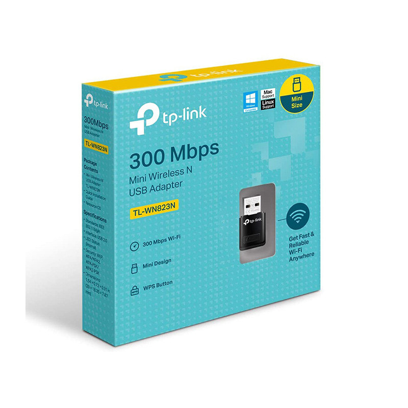 Clé WiFi USB N300 Mbps TL-WN823N Noir TP-LINK - TPLINKWN823N
