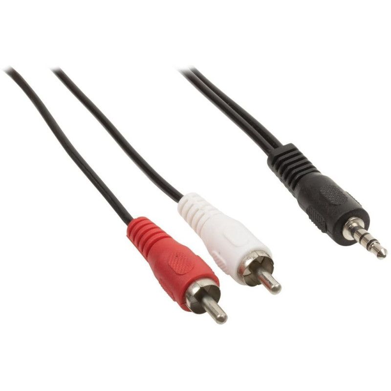 Câble audio RCA Jack 3,5mm x2 5m Noir - EXERTIS CONNECT - CAB_JACK_2RCA_M_5M