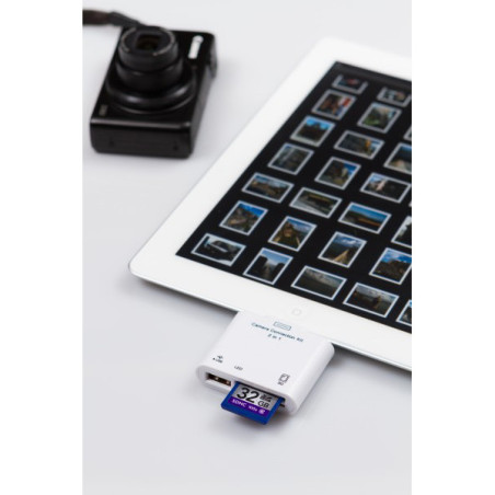 Lecteur carte SD 2 en 1 pour iPad/iPhone Blanc BLUESTORK - BSDOCKRDRSD