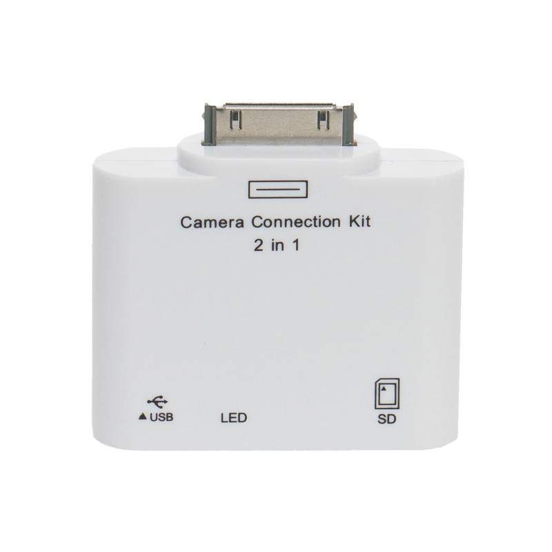 Lecteur carte SD 2 en 1 pour iPad/iPhone Blanc BLUESTORK - BSDOCKRDRSD