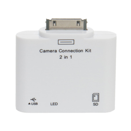 Lecteur carte SD 2 en 1 pour iPad/iPhone Blanc BLUESTORK - BSDOCKRDRSD